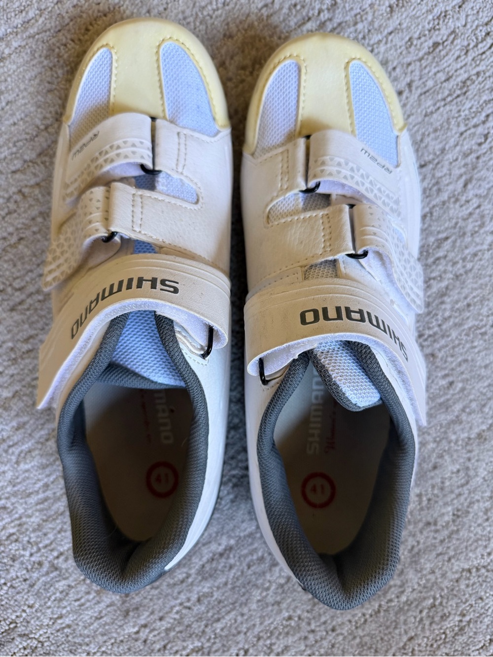 Shimano White and Gray Women’s Athletic Cycling Shoes